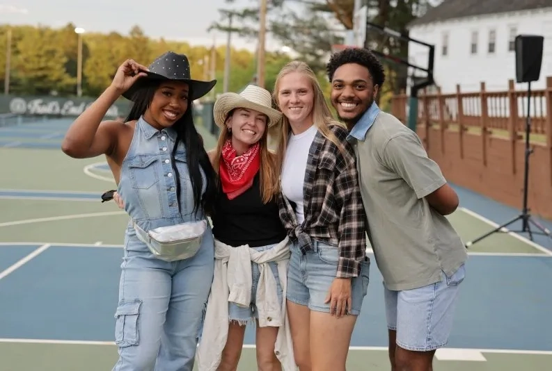 People smiling at the camera